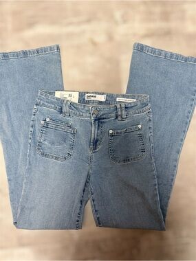 Garage Light Wash Low Rise Flare Jeans
